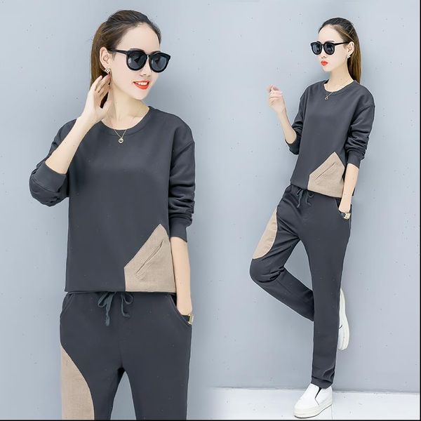 plus size two piece womens tracksuits set and pants fashion clothing autumn outfit korean style tracksuit lounge wear retro, Gray
plus size two piece womens tracksuits set and pants fashion clothing autumn outfit korean style tracksuit lounge wear retro, Gray