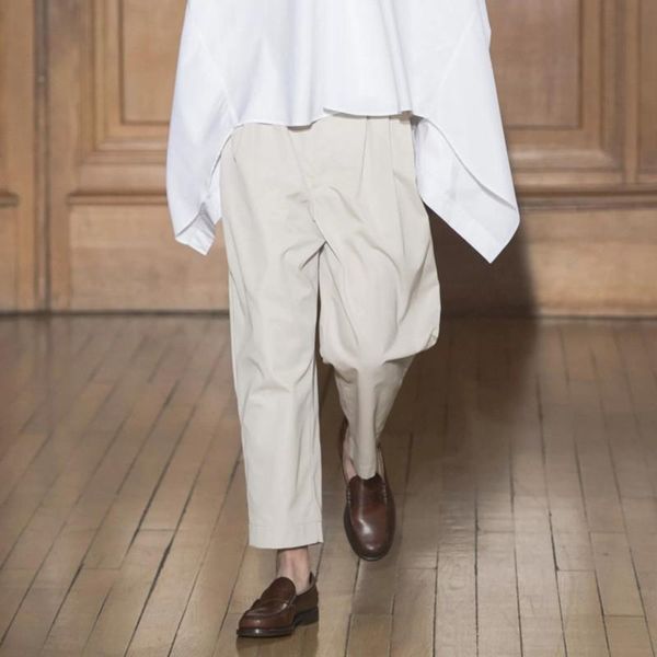 men's pants casual 2021 spring / summer show medium waist solid beige large loose harlan, Black
men's pants casual 2021 spring / summer show medium waist solid beige large loose harlan, Black