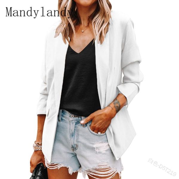 women's suits & blazers mandylandy coat summer fashion long sleeve single button notched casual solid color loose, White;black
women's suits & blazers mandylandy coat summer fashion long sleeve single button notched casual solid color loose, White;black