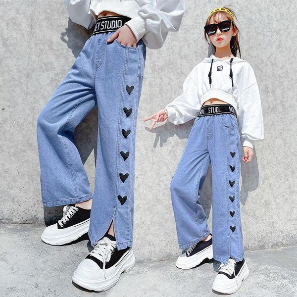 summer thin cool straight jeans for girls teenage children korean print cotton loose denim pants kids big girls' clothes, Blue
summer thin cool straight jeans for girls teenage children korean print cotton loose denim pants kids big girls' clothes, Blue