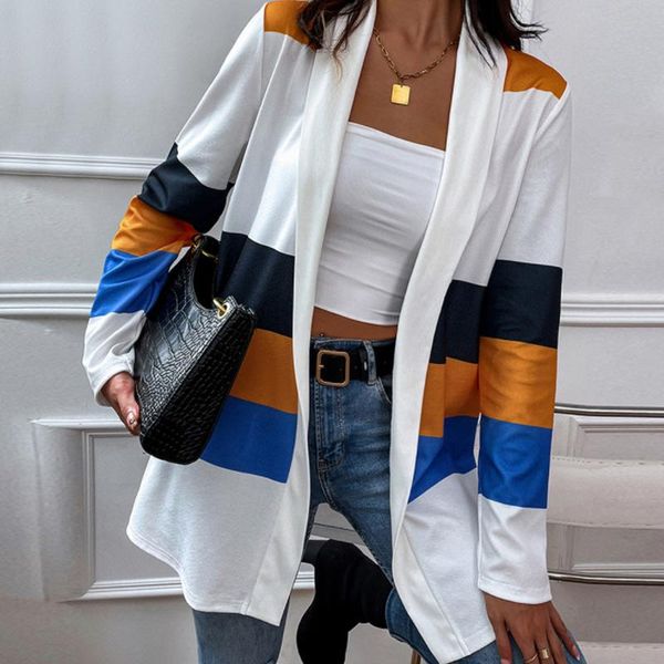 women's jackets 2022 spring multi striped print jacket coat women v neck patchwork casual autumn office commute lady thin outwear m, Black;brown
women's jackets 2022 spring multi striped print jacket coat women v neck patchwork casual autumn office commute lady thin outwear m, Black;brown