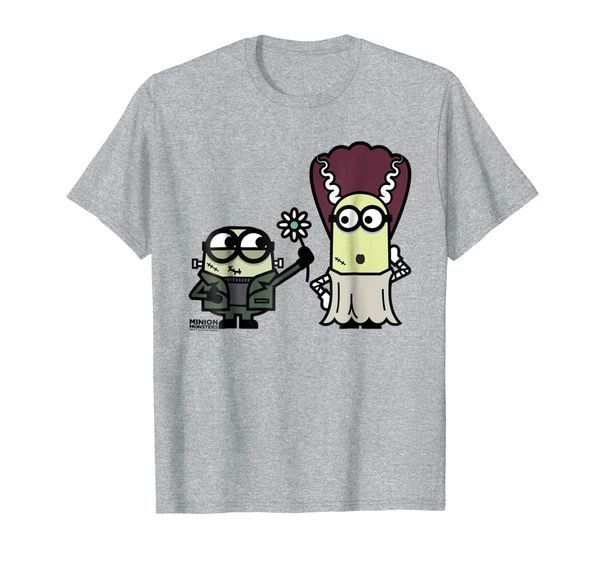 despicable me franken minions bride graphic t-shirt, White;black