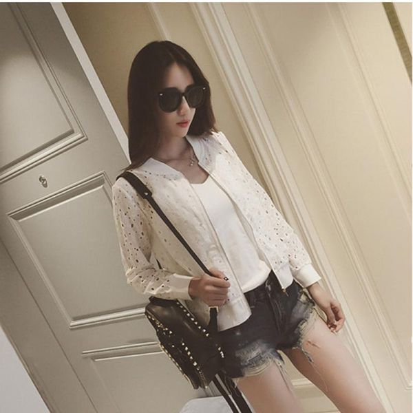 women's jackets women sunscreen coat autumn slim jacket long sleeve lace short hollow out solid colors lady outerwear fashion casual, Black;brown
women's jackets women sunscreen coat autumn slim jacket long sleeve lace short hollow out solid colors lady outerwear fashion casual, Black;brown