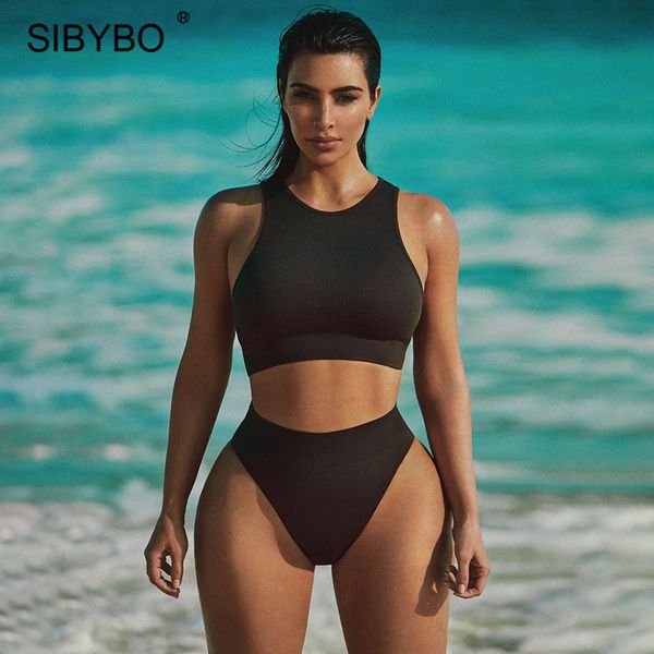 sibybo black knitted casual summer biker shorts set women 2 piece sport crop and loungewear set female beach bikini sets, Black;white
sibybo black knitted casual summer biker shorts set women 2 piece sport crop and loungewear set female beach bikini sets, Black;white