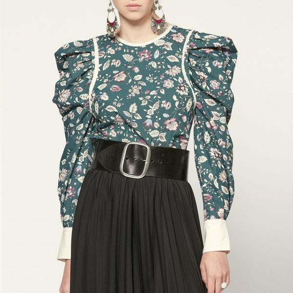 women's blouses & shirts women floral print blouse lady long sleeve patchwork pleated shoulder pad female retro shirt o-neck with zipp, White
women's blouses & shirts women floral print blouse lady long sleeve patchwork pleated shoulder pad female retro shirt o-neck with zipp, White