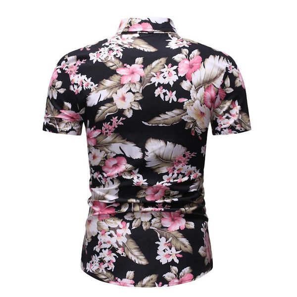 social shirt for men floral blouse men's clothing short sleeve flower hawaiian male casual summer shirts, White;black
social shirt for men floral blouse men's clothing short sleeve flower hawaiian male casual summer shirts, White;black