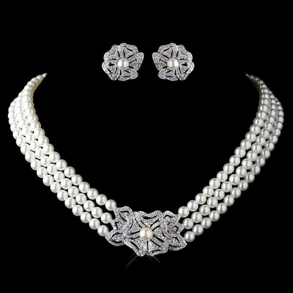 earrings & necklace 3 layers pearl rhinestone jewelry bridal bracelet set bridesmaid girl gift high-end elegant shiny, Silver
earrings & necklace 3 layers pearl rhinestone jewelry bridal bracelet set bridesmaid girl gift high-end elegant shiny, Silver