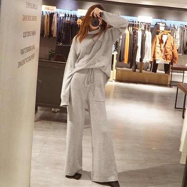 beliarsthigh-end women's turtleneck sweater cashmere knit wide-leg pants autumn and winter thick loose sweaterttwo-piece two piece, White
beliarsthigh-end women's turtleneck sweater cashmere knit wide-leg pants autumn and winter thick loose sweaterttwo-piece two piece, White