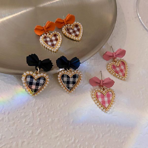 dangle & chandelier mengjiqiao korean cute plaid pearl beads heart drop earrings for women girlsautumn and winter sweet bowknot pendientes j, Silver
dangle & chandelier mengjiqiao korean cute plaid pearl beads heart drop earrings for women girlsautumn and winter sweet bowknot pendientes j, Silver