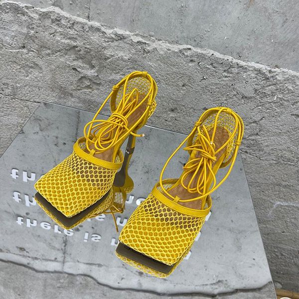 dress shoes 2021 summer yellow mesh pumps sandals women square toe thin high heels lace up cross-tie stiletto size 35-40, Black
dress shoes 2021 summer yellow mesh pumps sandals women square toe thin high heels lace up cross-tie stiletto size 35-40, Black
