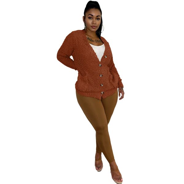womens cardigan sweater jackets fashion trend solid long sleeve single-breasted outerwear designer winter female v-neck fleece thicken coats, Black;brown
womens cardigan sweater jackets fashion trend solid long sleeve single-breasted outerwear designer winter female v-neck fleece thicken coats, Black;brown