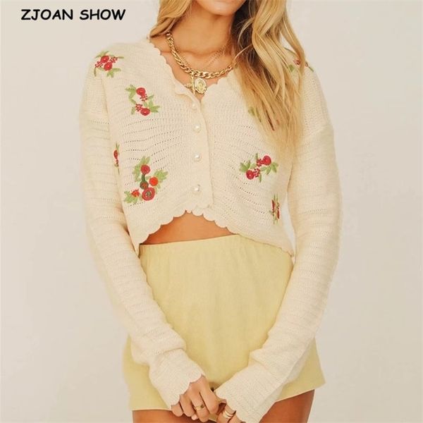 embroidery flower hole france cardigans women sweater retro wave center pearl buttons long sleeve knitting vintage 210429, White;black
embroidery flower hole france cardigans women sweater retro wave center pearl buttons long sleeve knitting vintage 210429, White;black