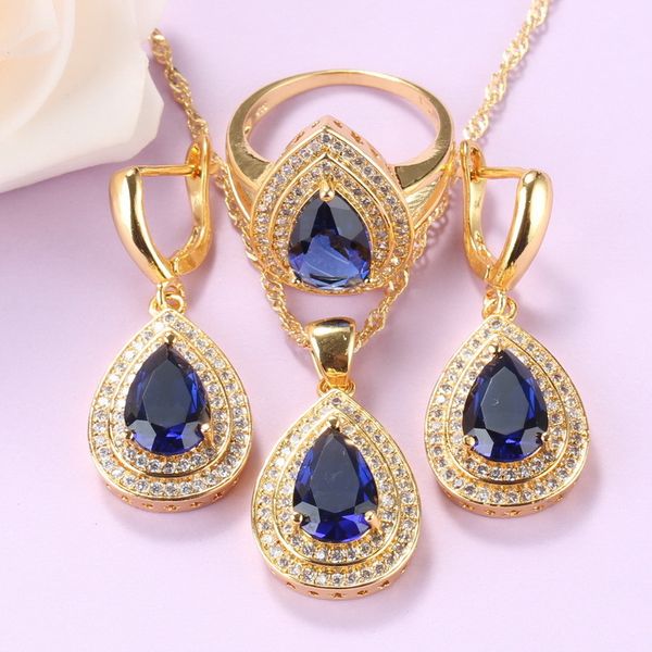 water drop costume blue cubic zirconia gold plated jewelry sets african necklace and earrings ring 3-piece sets women gift 210323, Slivery;golden
water drop costume blue cubic zirconia gold plated jewelry sets african necklace and earrings ring 3-piece sets women gift 210323, Slivery;golden