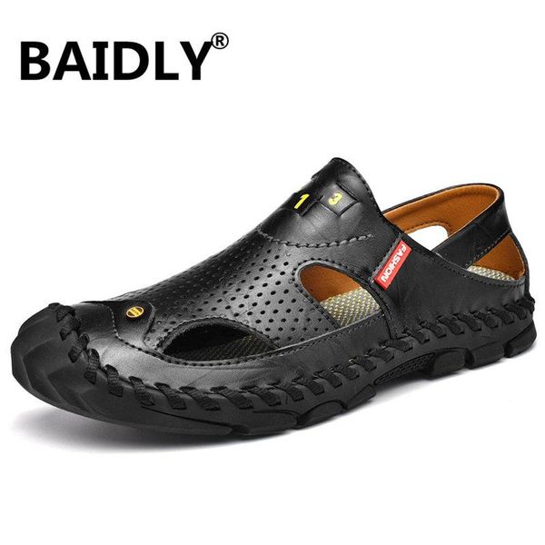 sandals genuine leather men breathable summer quality beach slippers fashion casual sneakers outdoor shoes big size, Black
sandals genuine leather men breathable summer quality beach slippers fashion casual sneakers outdoor shoes big size, Black