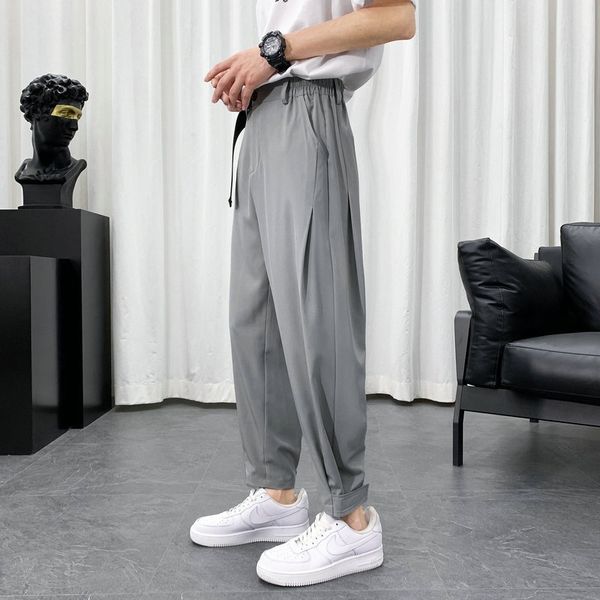 ice silk pants men's 2021 summer loose casual trousers thin capris harlan drop feeling leggings trend, Black
ice silk pants men's 2021 summer loose casual trousers thin capris harlan drop feeling leggings trend, Black