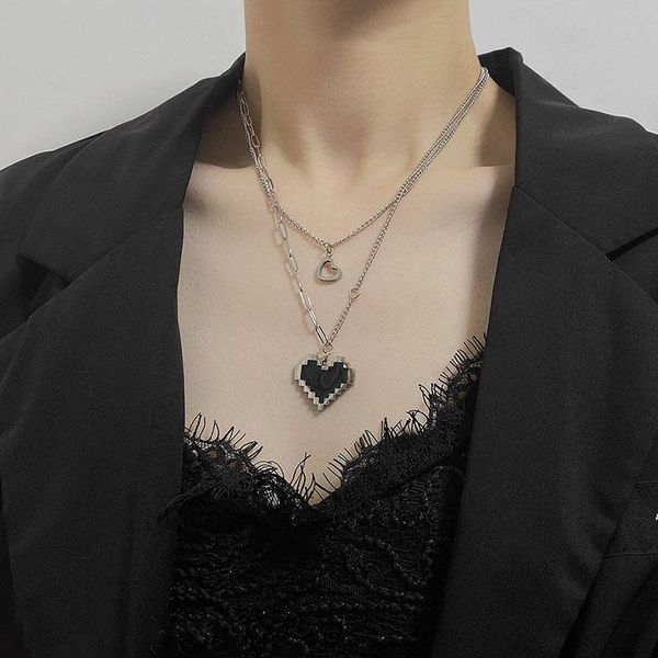 pendant necklaces hip hop fashion punk mosaic heart necklace jewelry for men women party club gifts choker arrival, Silver
pendant necklaces hip hop fashion punk mosaic heart necklace jewelry for men women party club gifts choker arrival, Silver