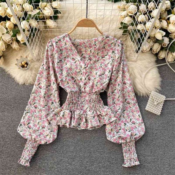 women blusas spring autumn ruffles puff sleeve v-neck floral print sweet shirt slim fashion elegant wild blouses 210531, White
women blusas spring autumn ruffles puff sleeve v-neck floral print sweet shirt slim fashion elegant wild blouses 210531, White