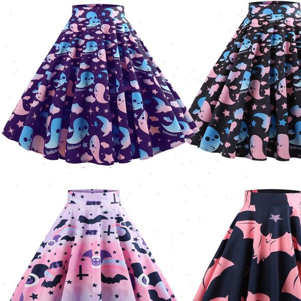 ghost bat print halloween midi womens skirts skater high waist hepburn vintage casual cotton a line party clothing, Black
ghost bat print halloween midi womens skirts skater high waist hepburn vintage casual cotton a line party clothing, Black