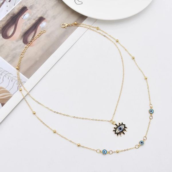pendant necklaces european& american fashion gold-plated metal chain eye double necklace blue ladies street hip hop zircon trend, Silver
pendant necklaces european& american fashion gold-plated metal chain eye double necklace blue ladies street hip hop zircon trend, Silver