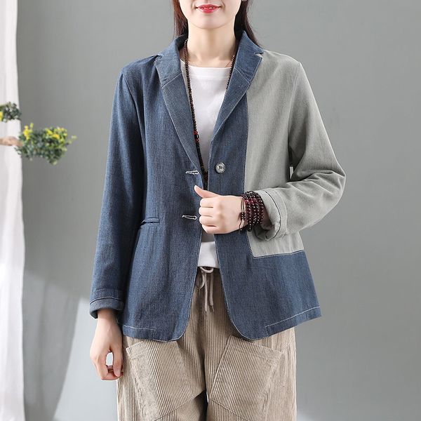 portrait art denim sewing blazer short women's jacket spring and fall loose suit collar long cotton shirt y552 coat i3zo, White;black
portrait art denim sewing blazer short women's jacket spring and fall loose suit collar long cotton shirt y552 coat i3zo, White;black