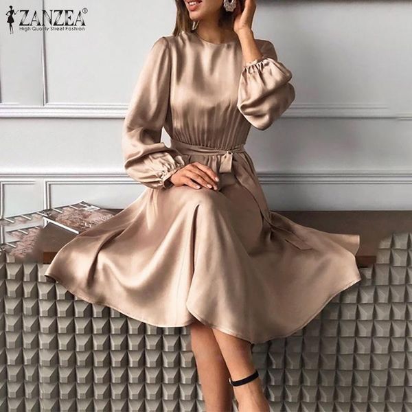 casual dresses office lady party solid womens 2021 autumn midi dress zanzea fashion satin vestidos female elegant puff sleeve robe, Black;gray
casual dresses office lady party solid womens 2021 autumn midi dress zanzea fashion satin vestidos female elegant puff sleeve robe, Black;gray