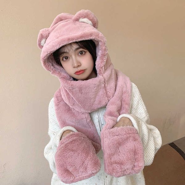 winter scarf glov three piece imitation rabbit hair plush warm and cold proof bib women's ear protection hat, Blue;gray
winter scarf glov three piece imitation rabbit hair plush warm and cold proof bib women's ear protection hat, Blue;gray