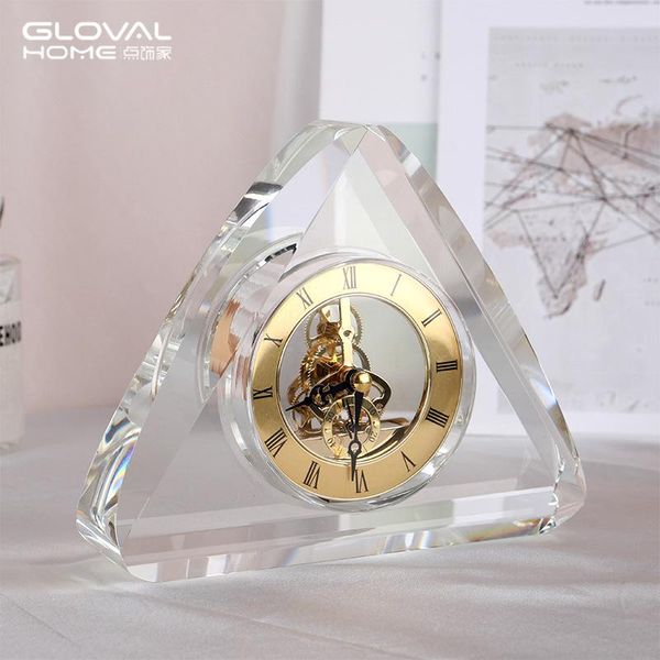 desk & table clocks home luxury crystal clock modern simple machinery and watch creative k9 craft gift retro decor
