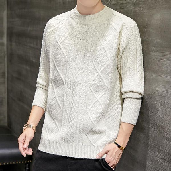 men's sweaters 2021 autumn winter diamond flower half high neck sweater long sleeve men loose casual daily tide with black and white, White;black
men's sweaters 2021 autumn winter diamond flower half high neck sweater long sleeve men loose casual daily tide with black and white, White;black