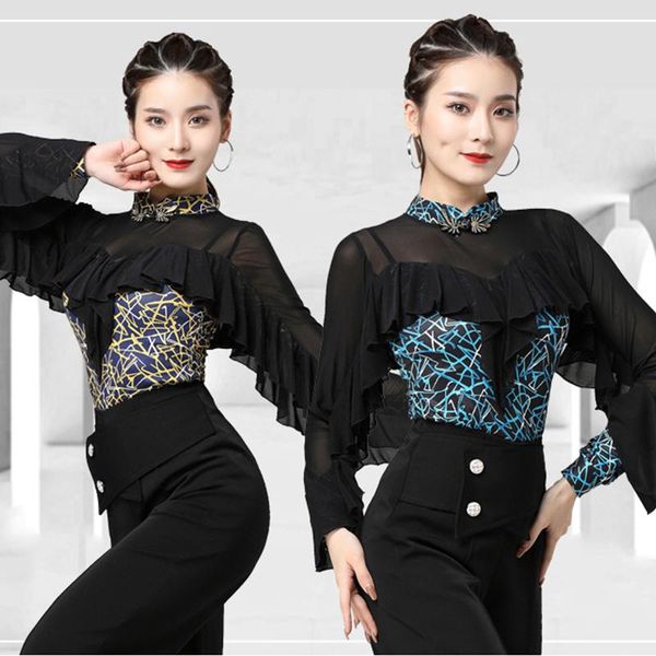 stage wear long sleeve latin dance fashion ruffle shirt ballroom dancing practice women tangoperformance costume vdb3739, Black;red
stage wear long sleeve latin dance fashion ruffle shirt ballroom dancing practice women tangoperformance costume vdb3739, Black;red