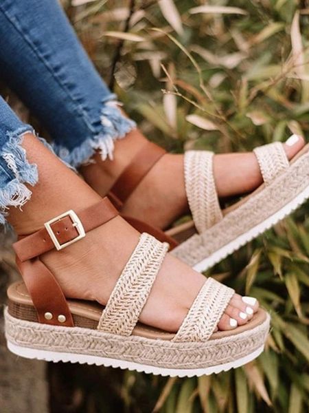 sandals summer women plus size shoes buckle strap gladiator thick soled open toe platform casual straw weaving, Black
sandals summer women plus size shoes buckle strap gladiator thick soled open toe platform casual straw weaving, Black
