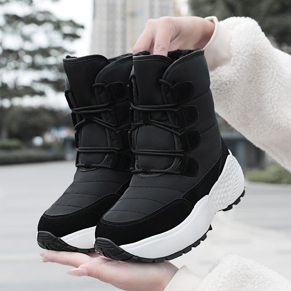 Women Boots Waterproof Winter Shoes Women Snow Boots Platform Keep Warm Winter Long Boots With Thick Fur Heels Botas Mujer, Black
Women Boots Waterproof Winter Shoes Women Snow Boots Platform Keep Warm Winter Long Boots With Thick Fur Heels Botas Mujer, Black