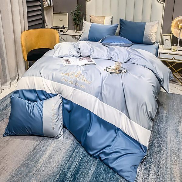 bedding sets lightblue full king size silk/satin 4pcs set bedclothes duvet cover pillowcases bed sheet home textiles
bedding sets lightblue full king size silk/satin 4pcs set bedclothes duvet cover pillowcases bed sheet home textiles