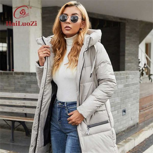 hailuozi winter women jacket classic lengthened thick women's coat fashion hood solid color casual windproof parka 6086 211216, Black
hailuozi winter women jacket classic lengthened thick women's coat fashion hood solid color casual windproof parka 6086 211216, Black