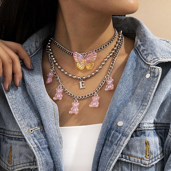3pcs goth bear pedant necklace set fashion cuban beads chains butterfly choker for women collar charm neck, Silver
3pcs goth bear pedant necklace set fashion cuban beads chains butterfly choker for women collar charm neck, Silver