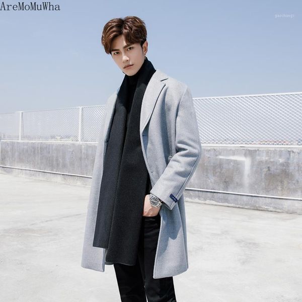men's wool & blends aremomuwha 2021 woolen coat male korean version of long section solid color slim thickening windbreaker12411, Black
men's wool & blends aremomuwha 2021 woolen coat male korean version of long section solid color slim thickening windbreaker12411, Black