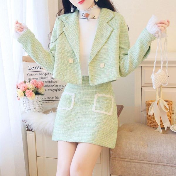 two piece dress elegant sets korean sweet boho solid pink wool blends blazer coat and mini skirt women spring causal office suits, White
two piece dress elegant sets korean sweet boho solid pink wool blends blazer coat and mini skirt women spring causal office suits, White