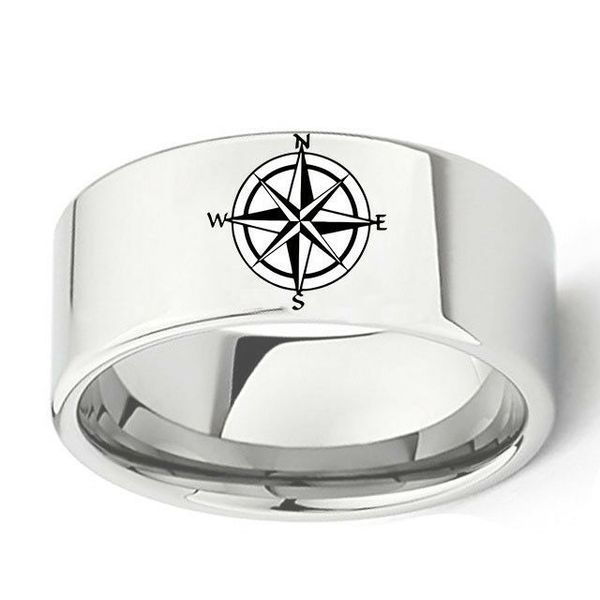 10mm stainless steel compass silver band rings men's jewelry size 6-13
10mm stainless steel compass silver band rings men's jewelry size 6-13