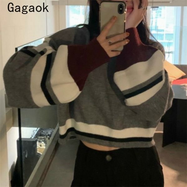 streetwear sweater women spring autumn o-neck patchwork short sweaters loose harajuku wild pullovers 210531, White;black
streetwear sweater women spring autumn o-neck patchwork short sweaters loose harajuku wild pullovers 210531, White;black