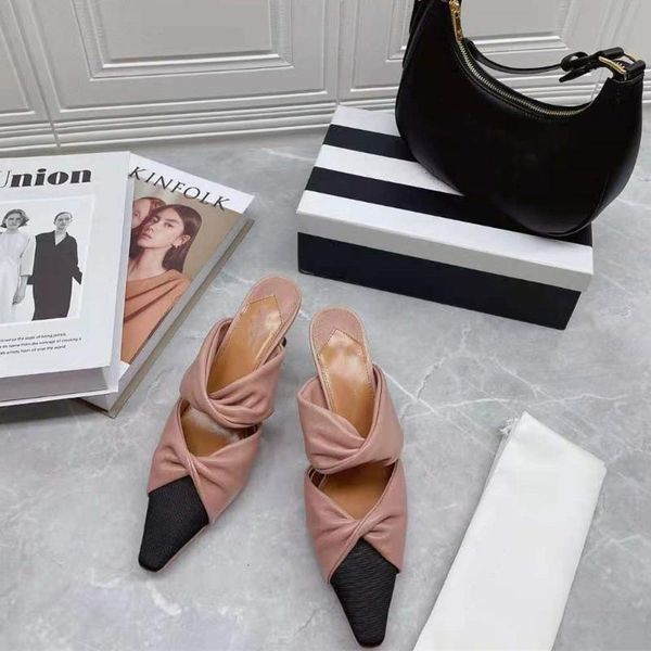 sandals 2021 women designer pointed toe high heels butterfly knot slippers genuine leather shoes, Black
sandals 2021 women designer pointed toe high heels butterfly knot slippers genuine leather shoes, Black