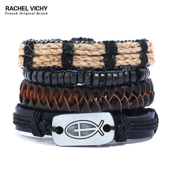 charm bracelets 4/set weave black leather bracelet women multilayer braid & bangles fish shape punk wrap casual men jewelry tz150, Golden;silver
charm bracelets 4/set weave black leather bracelet women multilayer braid & bangles fish shape punk wrap casual men jewelry tz150, Golden;silver