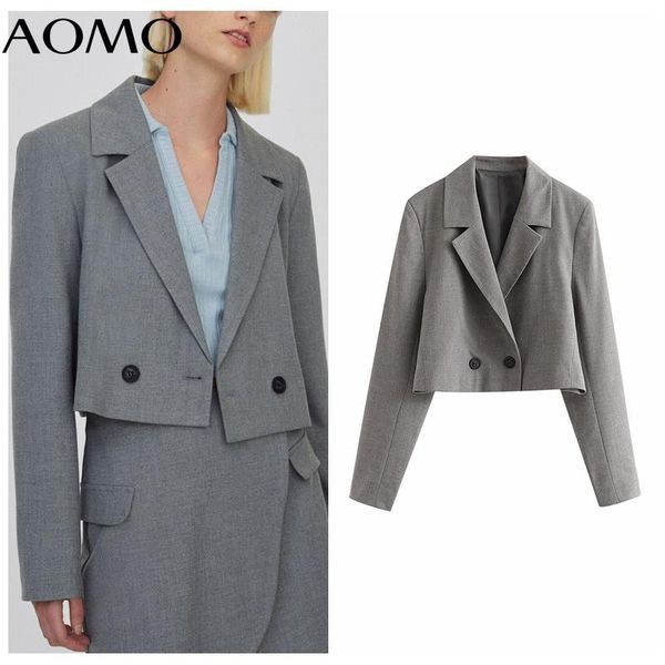 women's suits & blazers aomo women vintage gray crop blazer female long sleeve jacket ladies casual qw67a, White;black
women's suits & blazers aomo women vintage gray crop blazer female long sleeve jacket ladies casual qw67a, White;black