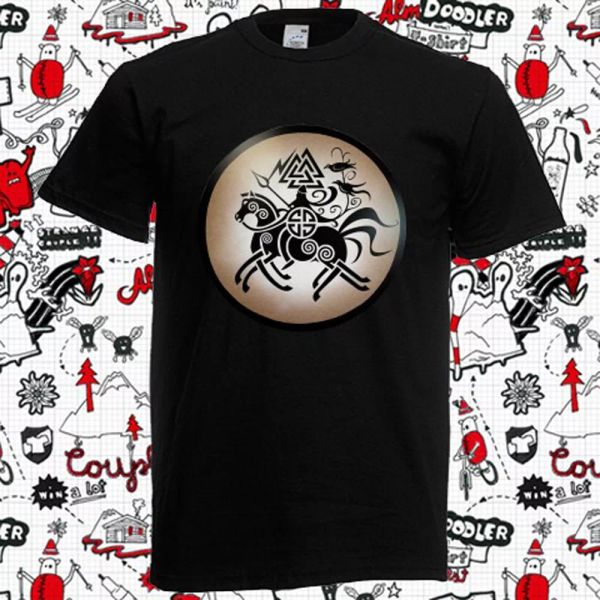 New Odin Riding Celt Logo Men's Black T-Shirt Size S to 3XL, White;black 
New Odin Riding Celt Logo Men's Black T-Shirt Size S to 3XL, White;black