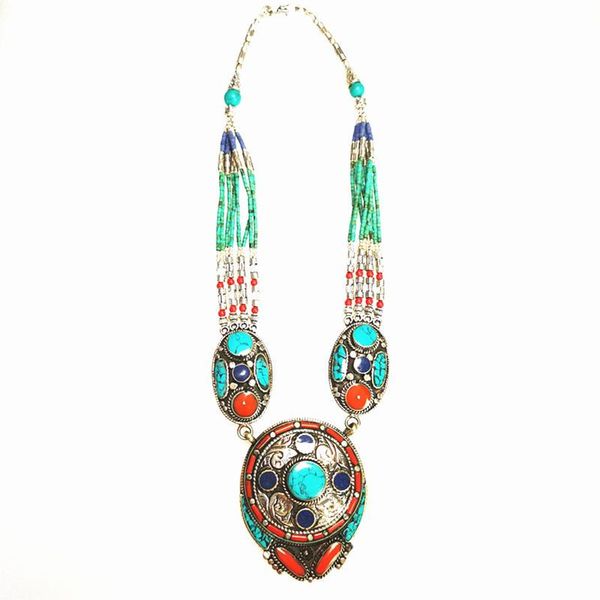 pendant necklaces tibetan necklace ethnic boho vintage copper inlaid multi statements jewelry tnl189, Silver
pendant necklaces tibetan necklace ethnic boho vintage copper inlaid multi statements jewelry tnl189, Silver