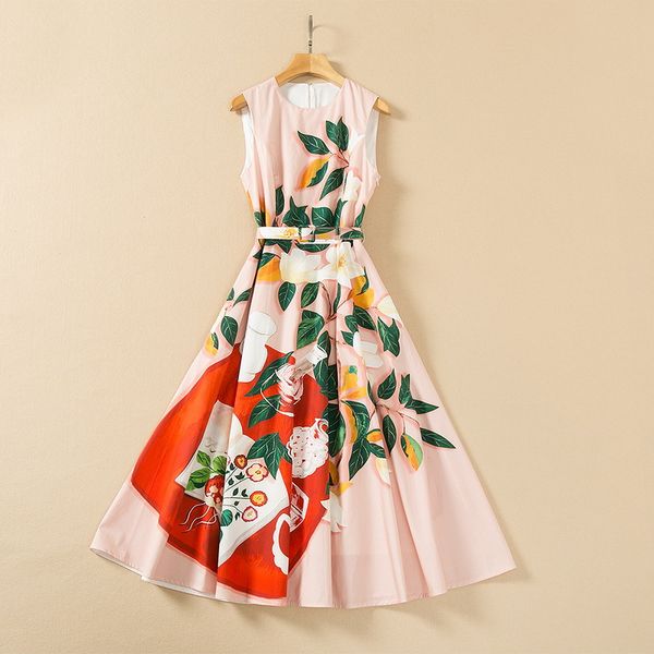 1121 xl 2022 runway dress spring summer brand same style empire crew neck sleeveless flora print womens dress fashion sh, Black
1121 xl 2022 runway dress spring summer brand same style empire crew neck sleeveless flora print womens dress fashion sh, Black