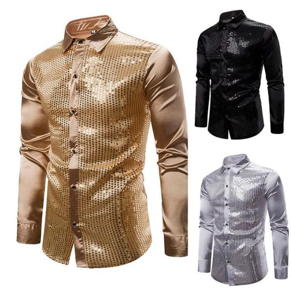 men's casual shirts nightclub shirt men's fashion stage costumes glitter large size long-sleeved shiny gold camisa masculina host d, White;black
men's casual shirts nightclub shirt men's fashion stage costumes glitter large size long-sleeved shiny gold camisa masculina host d, White;black