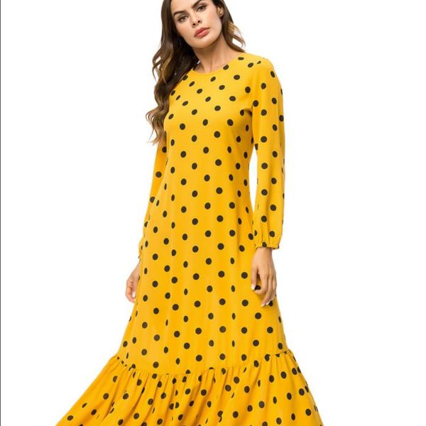 ethnic clothing 2021 muslim fashion european and american splicing big swing polka-dot dress loose gown abaya, Red
ethnic clothing 2021 muslim fashion european and american splicing big swing polka-dot dress loose gown abaya, Red