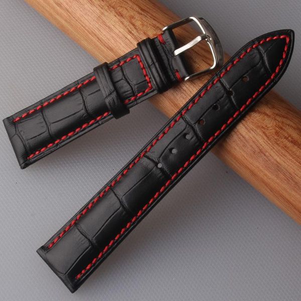 watch bands genuine leather watchband release pins spring bar 20mm 22mm straps black with red line stitched crocodile grain wristbands, Black;brown
watch bands genuine leather watchband release pins spring bar 20mm 22mm straps black with red line stitched crocodile grain wristbands, Black;brown