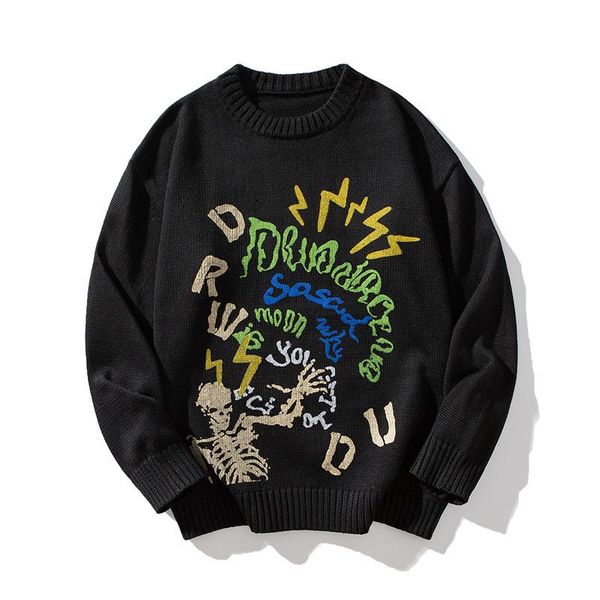 men's sweaters sweater male high street loose knit hedging o neck long sleeve bottom men women cute letter print pullover, White;black
men's sweaters sweater male high street loose knit hedging o neck long sleeve bottom men women cute letter print pullover, White;black