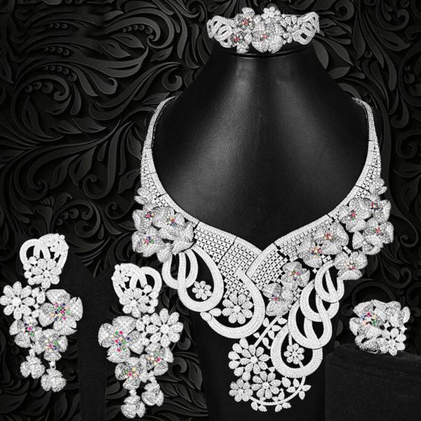 earrings & necklace jimbora sparkly luxury bridal big bangle ring jewelry set wedding jewellery 2021, Silver
earrings & necklace jimbora sparkly luxury bridal big bangle ring jewelry set wedding jewellery 2021, Silver