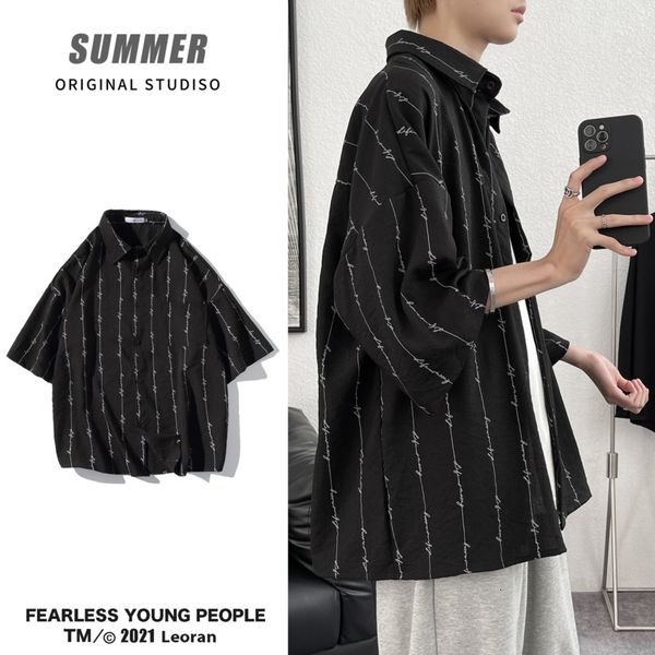 men's casual shirts summer short-sleeved fashion printed men streetwear korean loose dress mens society -5xl 1oyy, White;black
men's casual shirts summer short-sleeved fashion printed men streetwear korean loose dress mens society -5xl 1oyy, White;black